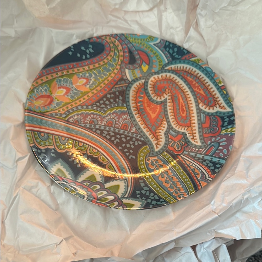 Rare Pottery Barn Ana Paisley Ceramic Plate